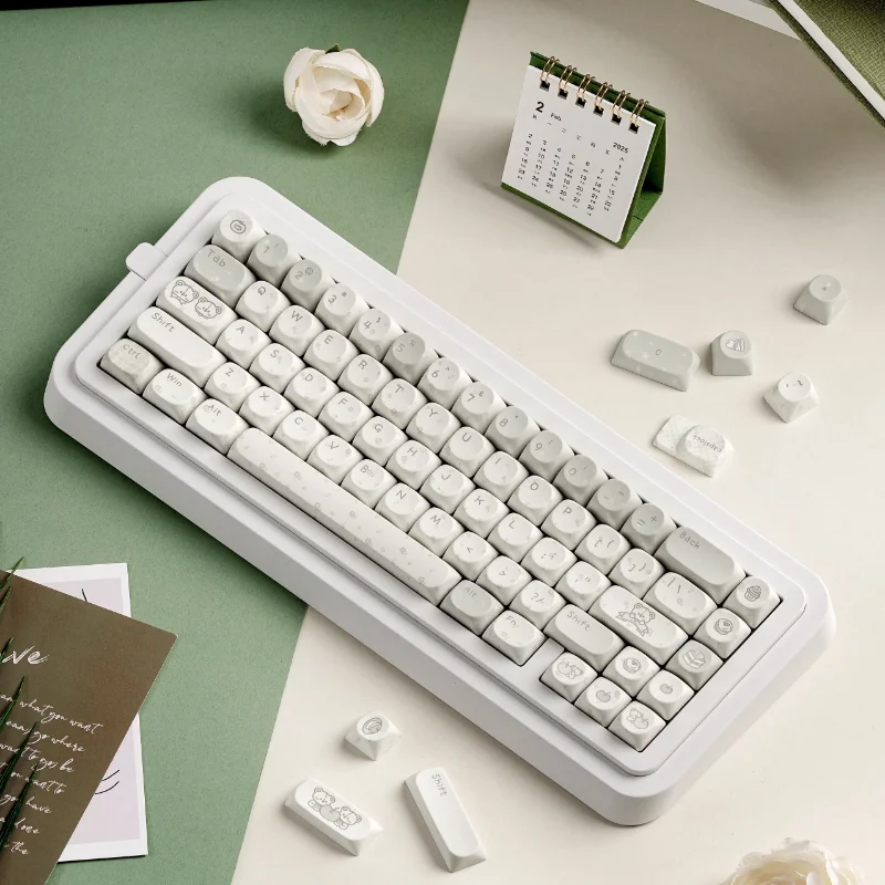 Juego de teclas con tema bonito y sencillo, teclas de sublimación PBT 131, teclas originales personalizadas hechas a mano para accesorios de teclado mecánico - imagen 3