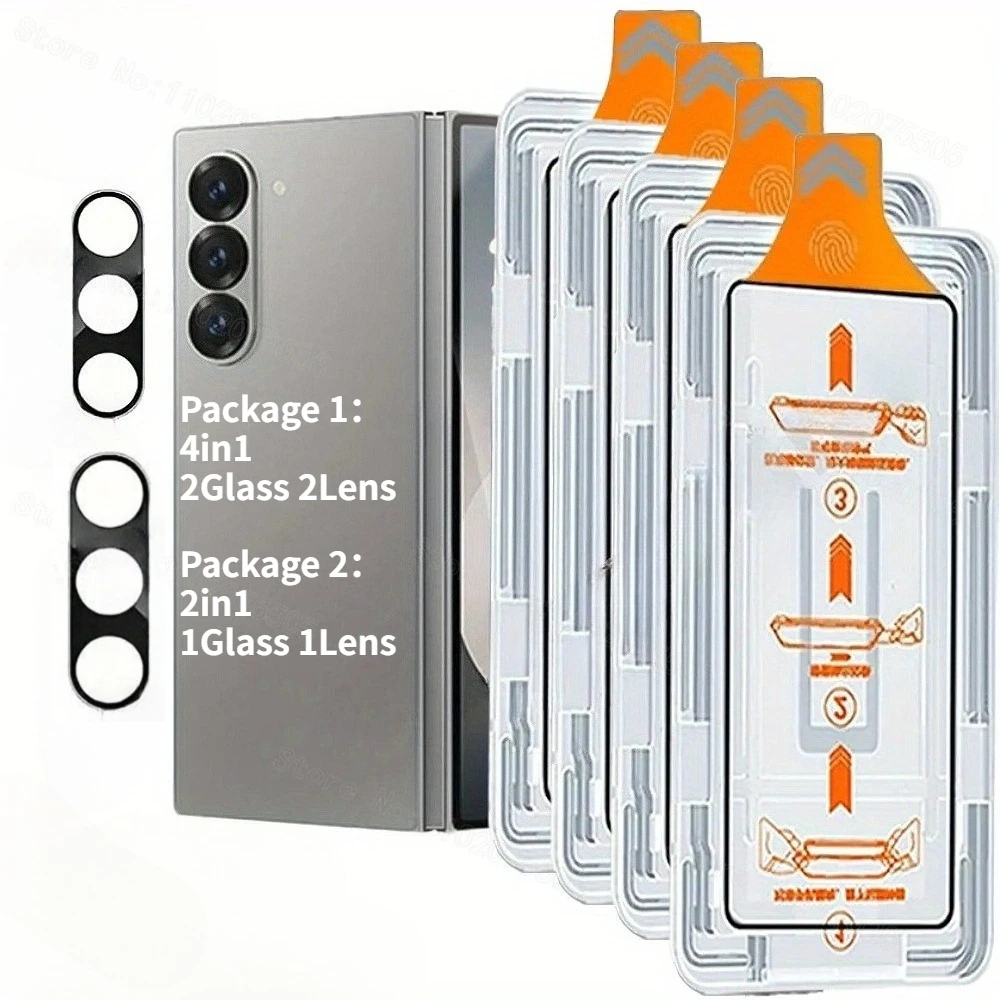 Película protectora 8 en 1 + protector de lente de cámara, para Samsung Galaxy Z Fold 4 5/Z Fold 6/Z Fold 7, alta claridad, antihuellas