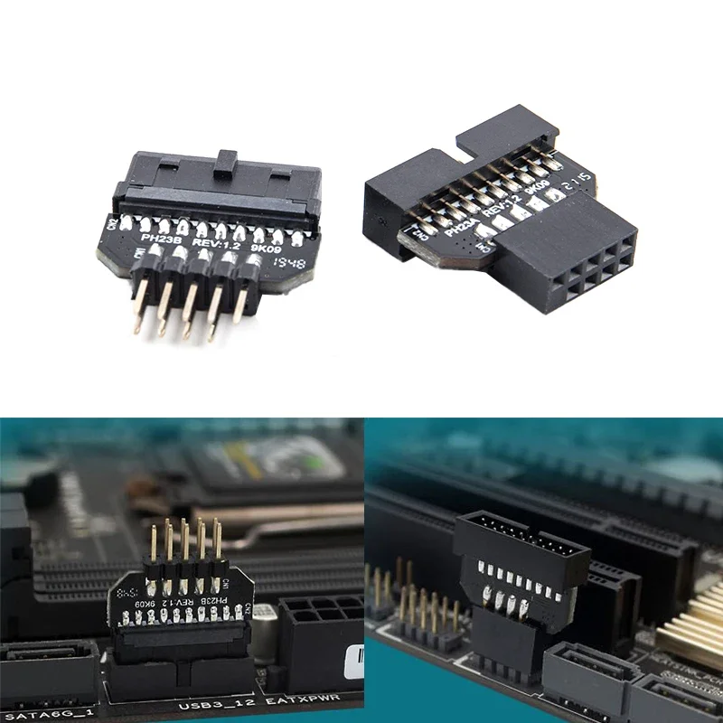 Cables y adaptadores profesionales para PC: adaptador USB 2.0 de 9 pines a USB3.0 19p/20p