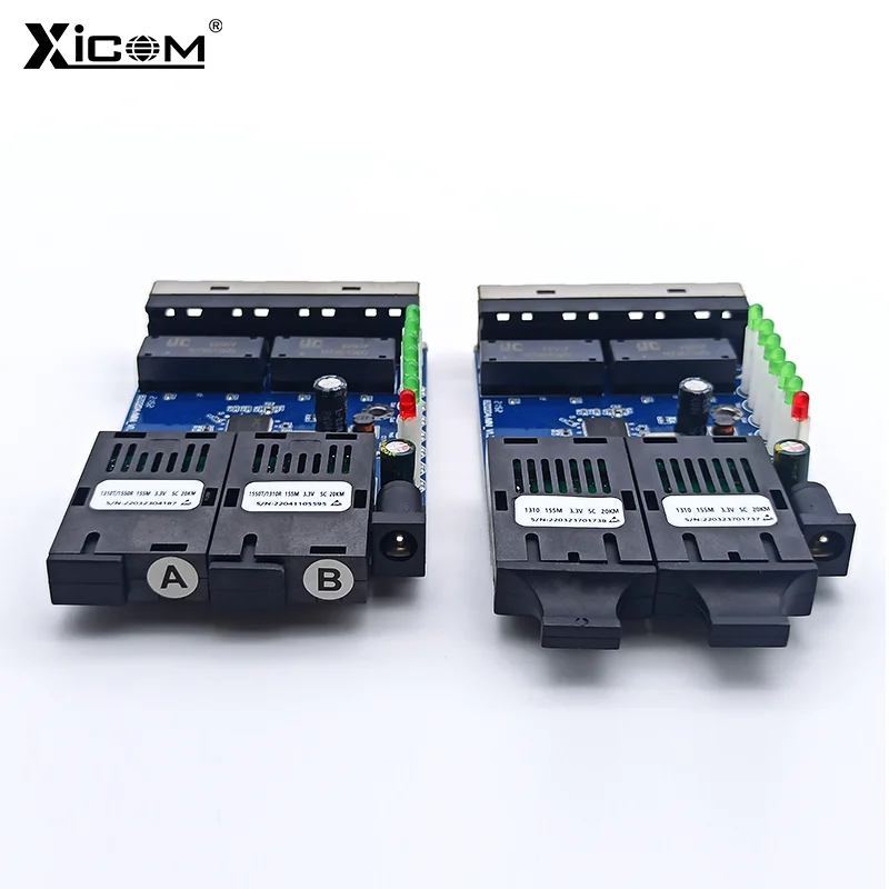 Placa PCBA de 10/100M, 20KM, conmutador Ethernet, convertidor de medios de fibra óptica, 2 puertos, 4 puertos RJ45, interruptor de fibra óptica SC de modo único - imagen 2