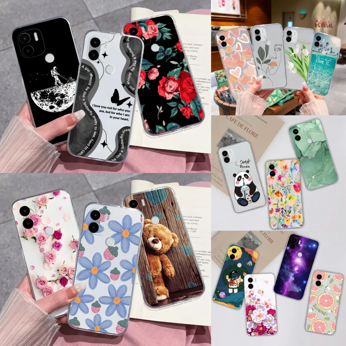 Fundas para Redmi A1 A2 Plus 4G, cubierta protectora de silicona suave, transparente, bonita, mariposa, para RedmiA1 A 2 Plus 4G