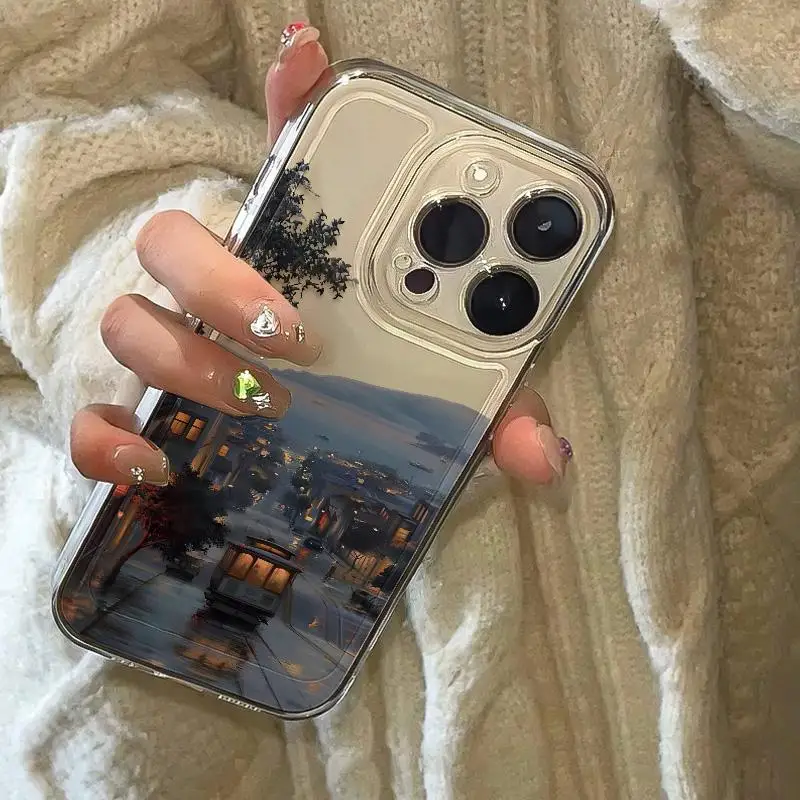 Funda con paisaje para iPhone 16 15 14 13 12 11 Pro Max X XR 6 7 8 Plus SE, carcasa protectora de pantalla a prueba de golpes - imagen 2