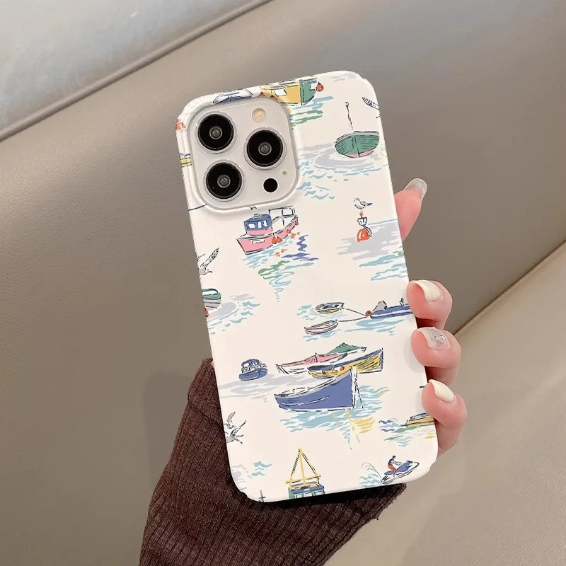 Funda de teléfono con bocetos dibujados a mano para iPhone 16 15 14 13 12 11 Pro Max XS XR XSMax 6 7 8 Plus, cubierta dura HD brillante para PC - imagen 5