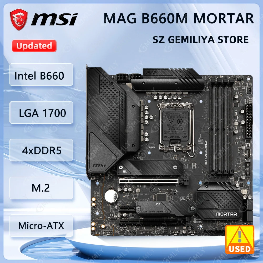 Placa base MSI MAG B660M MORTAR Intel B660 LGA1700 4x DDR5 2xM.2 Micro-ATX compatible con i9-14900F i7-14700 i5-13600 i9-12900 cpu