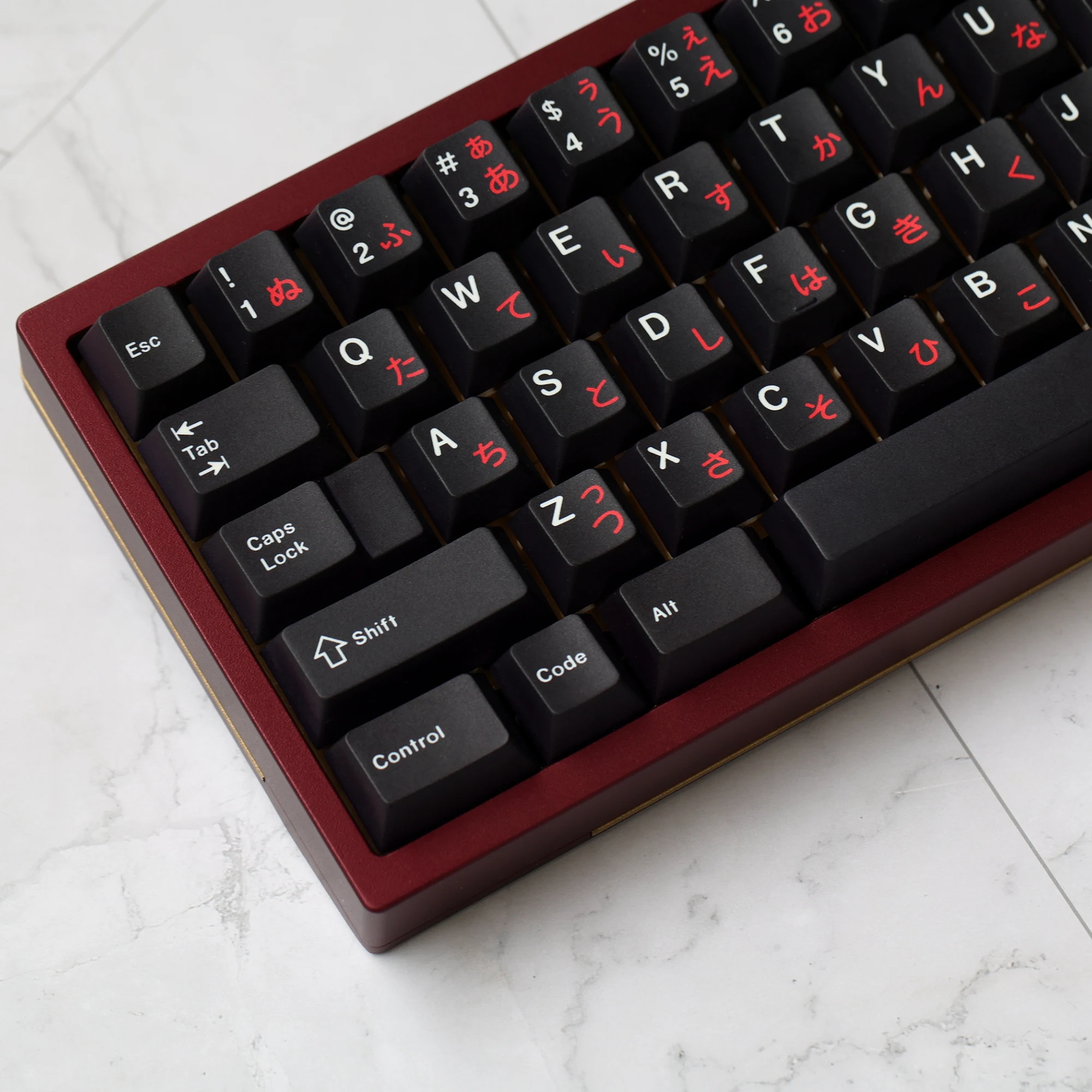 JKDK Studio WOB Cherry profile Dye Sub Keycap Set, PBT, plástico negro para teclado mecánico 61, 68, 84, 87, 104 Cherry Mx Switch
