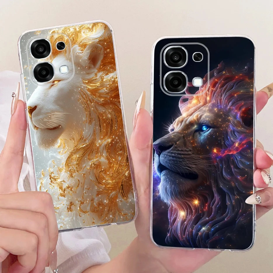 Para Oppo A6 Pro 5G funda CPH2781 lindo León Tigre dragón funda pintada de lujo funda de teléfono suave y delgada para Oppo A6 Pro A6Pro 4G Fundas - imagen 2