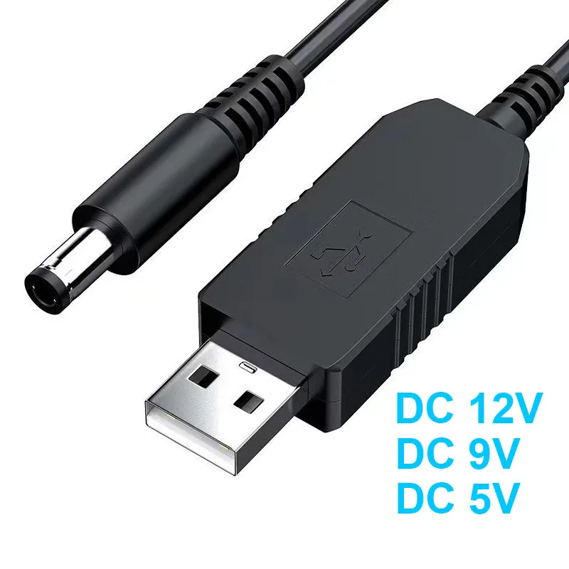 Cable Alimentación USB Router WiFi – 5V a 9V-12V Conector 5,5x2,1mm