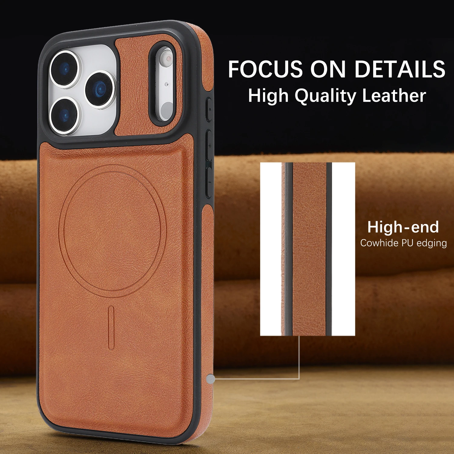 Funda magnética para iPhone 17 16 16e 15 14 13 12 Pro Max Plus Air Cover cuero suave mate fuerte imán Mag-safe carcasa a prueba de golpes - imagen 2