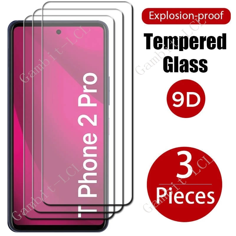 3 uds 9H Original para T-Mobile REVVL 7 Pro (T Phone 2 Pro Protector de vidrio templado en REVVL7Pro 2Pro película protectora de pantalla