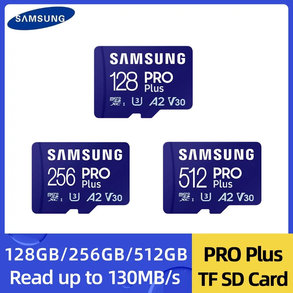 Tarjeta de memoria SAMSUNG PRO Plus tarjeta MicroSD 128GB 256GB 512GB 1TB 180MB/s C10 U3 V30 Microsd Micro SD SDXC para cámara de Dron de teléfono