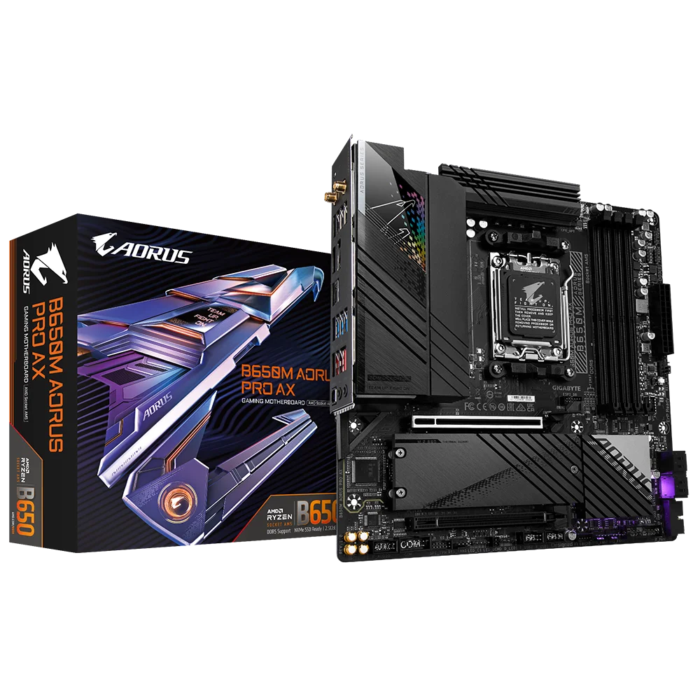 NUEVO GIGABYTE B650M AORUS PRO AX Motheboard AM5 AMD Ryzen 7000 series procesador 128GB DDR5 Wi-Fi 6E 20 Gb/s USB-C