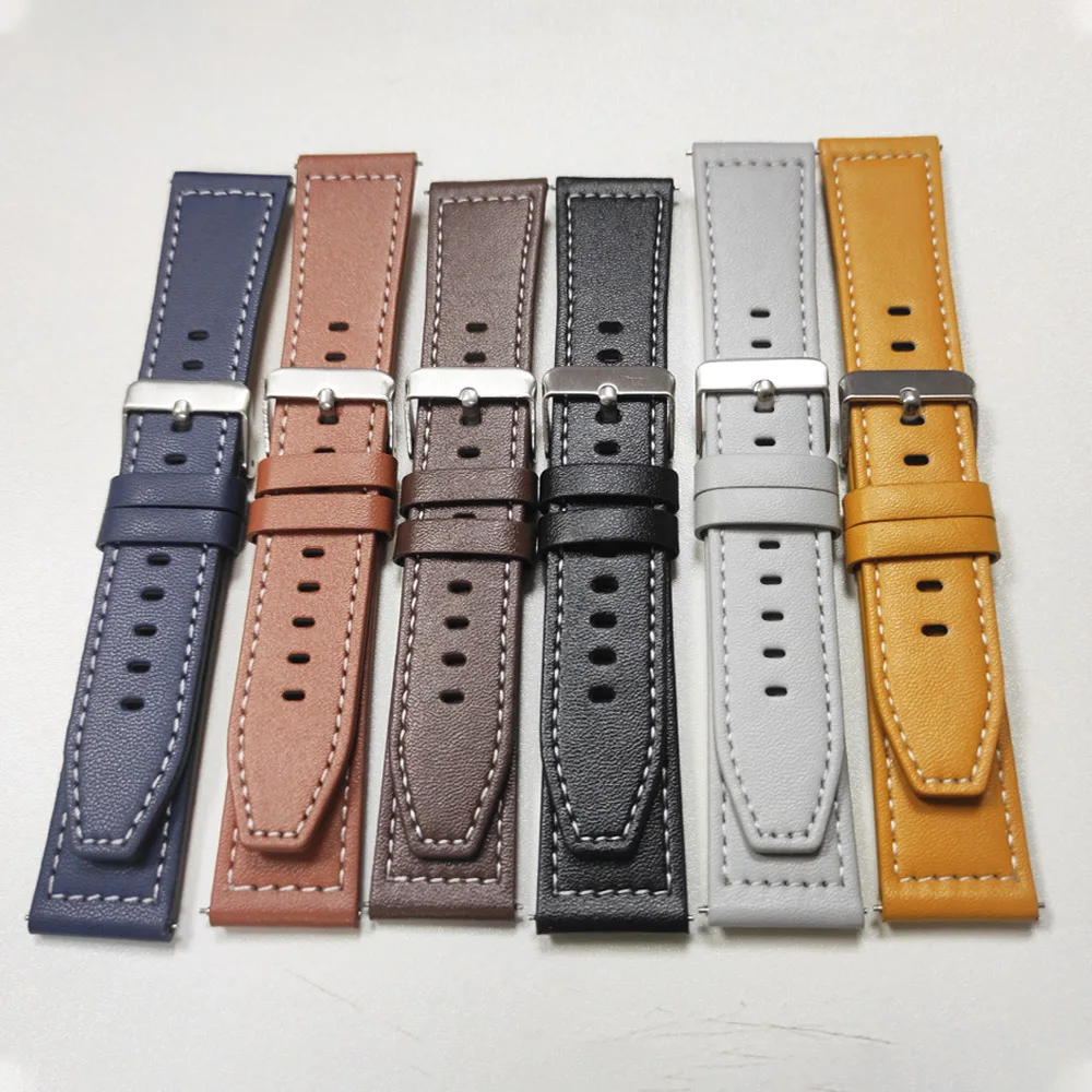 Correa de reloj de cuero de 20mm y 22mm para Huami Amazfit BALANCE 2, correa deportiva Amazfit Bip 6 5/Active 2, accesorios de repuesto - imagen 4