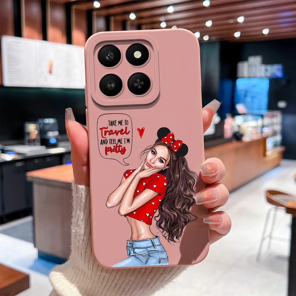 Para Honor 400 Smart 5G funda de teléfono encantadora dulce chica suave silicona líquida a prueba de golpes funda para Honor 400Smart parachoques Capa - imagen 4