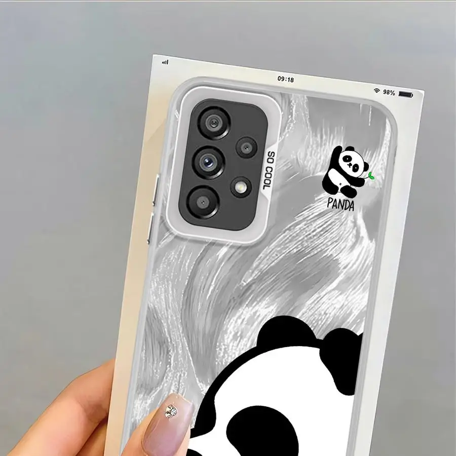 Funda trasera de teléfono para Samsung Galaxy S23 Note 20 Ultra S24 FE S21 S22 S23 S25 S20 Plus Panda de dibujos animados - imagen 3