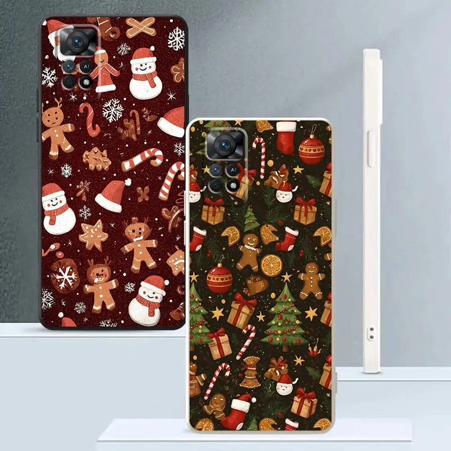 Funda navideña de hombre de jengibre para Xiaomi Redmi Note 10 14 Pro Plus 11s 12s 10Lite 13 12 ProPlus 10 11 Pro, funda suave