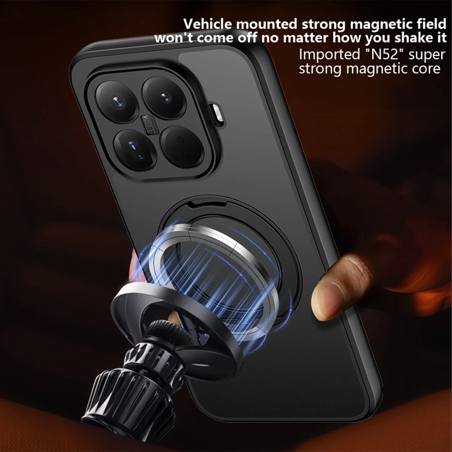 Para Xiaomi Mi 15T Pro funda dura con soporte de anillo funda protectora trasera magnética MagSafe para Xiaomi Mi 15T 14T Pro Shell - imagen 4