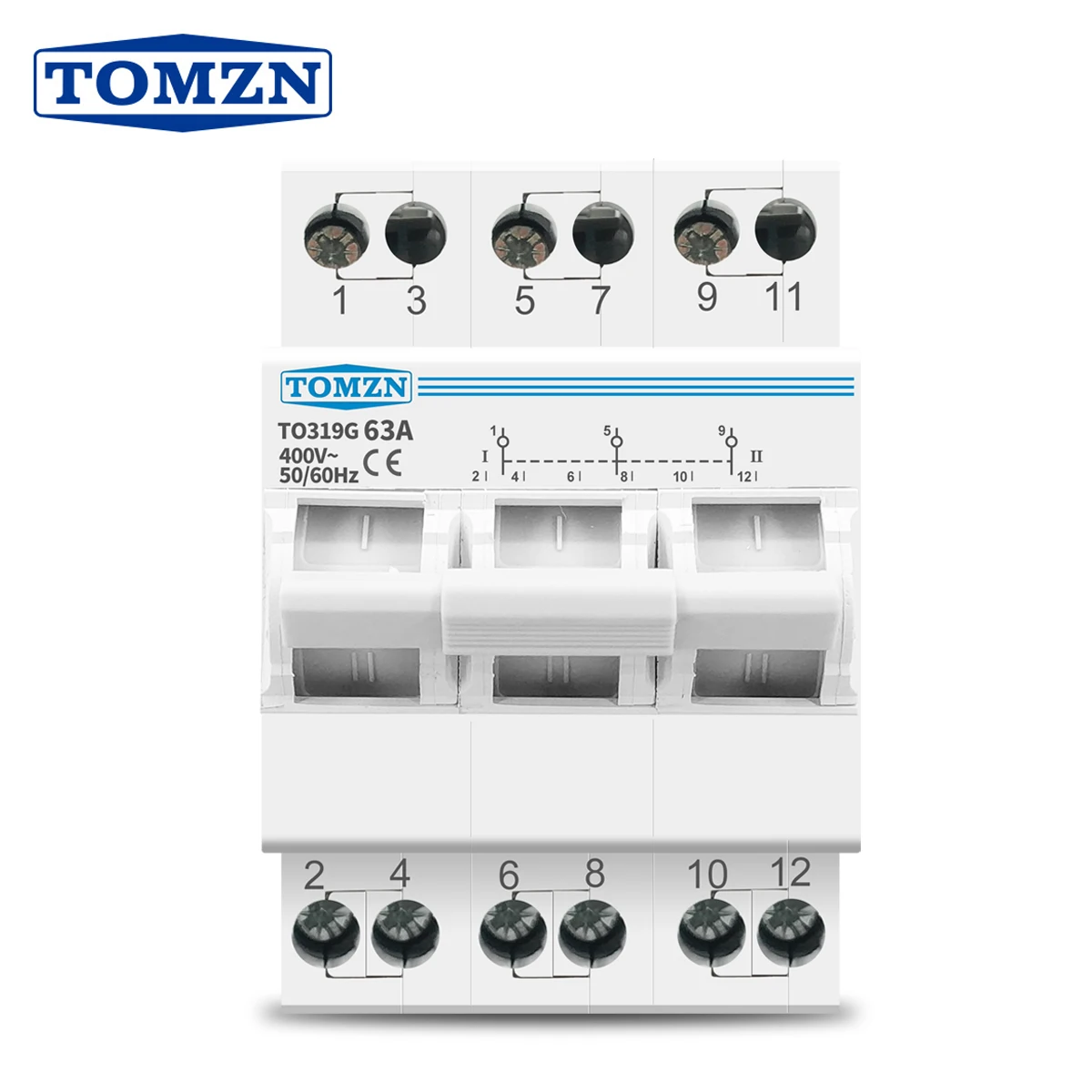 TOMZN 3P 63A MTS Doble potencia Transferencia manual Interruptor de aislamiento Disyuntor de enclavamiento