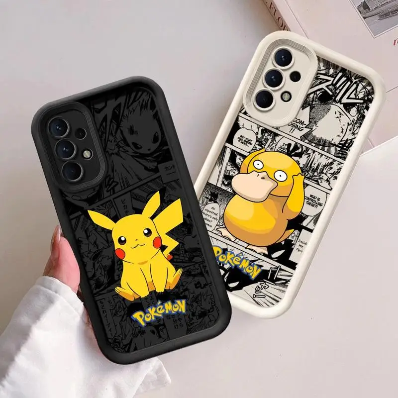 Funda de teléfono Pokemon P-Pikachu P-Psyduck para Samsung Galaxy A14 A15 S21 S22 S23 S24 FE Plus Ultra A25 A35 A52 A53 A54 A55