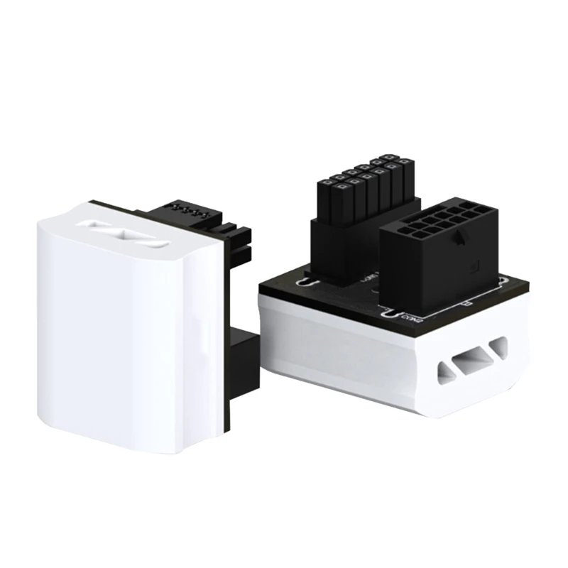 Adaptador de corriente de tarjeta gráfica de 16 pines 12 + 4 pines macho a hembra conector de giro de 180 grados rendimiento de - imagen 4