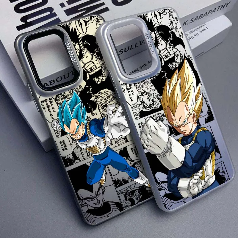 Anime japonés d-dragon Ball Vegeta para Redmi 14 13 12 11 10 9 9T 8 8A funda de teléfono plateada Ultra colorida