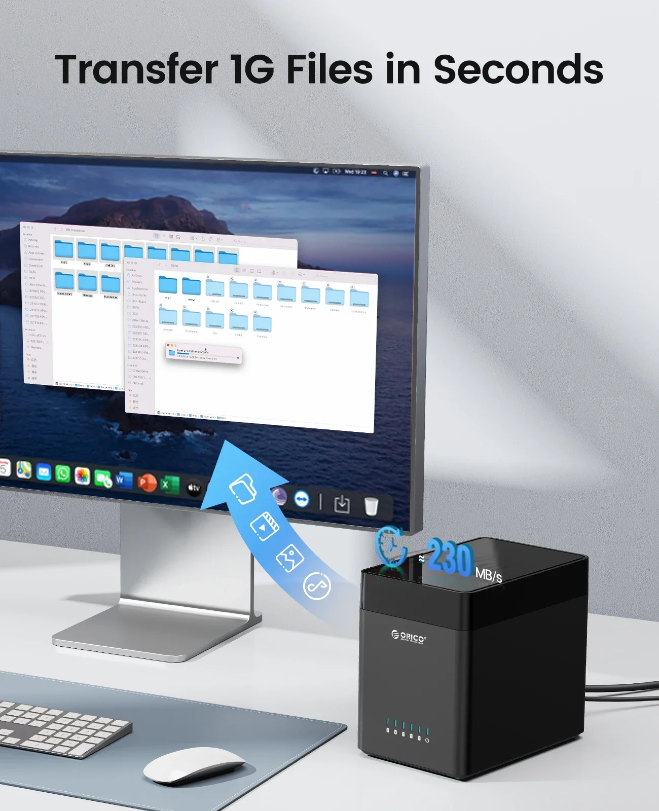 ORICO 5 Bay Caja de disco duro externo de 3,5 pulgadas SATA magnético a USB3.0/Tipo-C Caja de disco duro para HDD SDD de 2,5 ''3,5 pulgadas - imagen 4