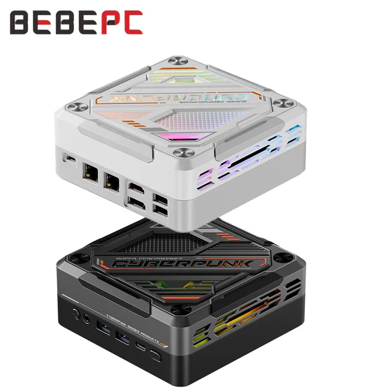 BEBEPC Mini PC para juegos con AMD Ryzen7 8845HS 2xDDR5 1xM.2 NVME compatible con computadora compacta con 1xHDMI para Office Win10pro Ready