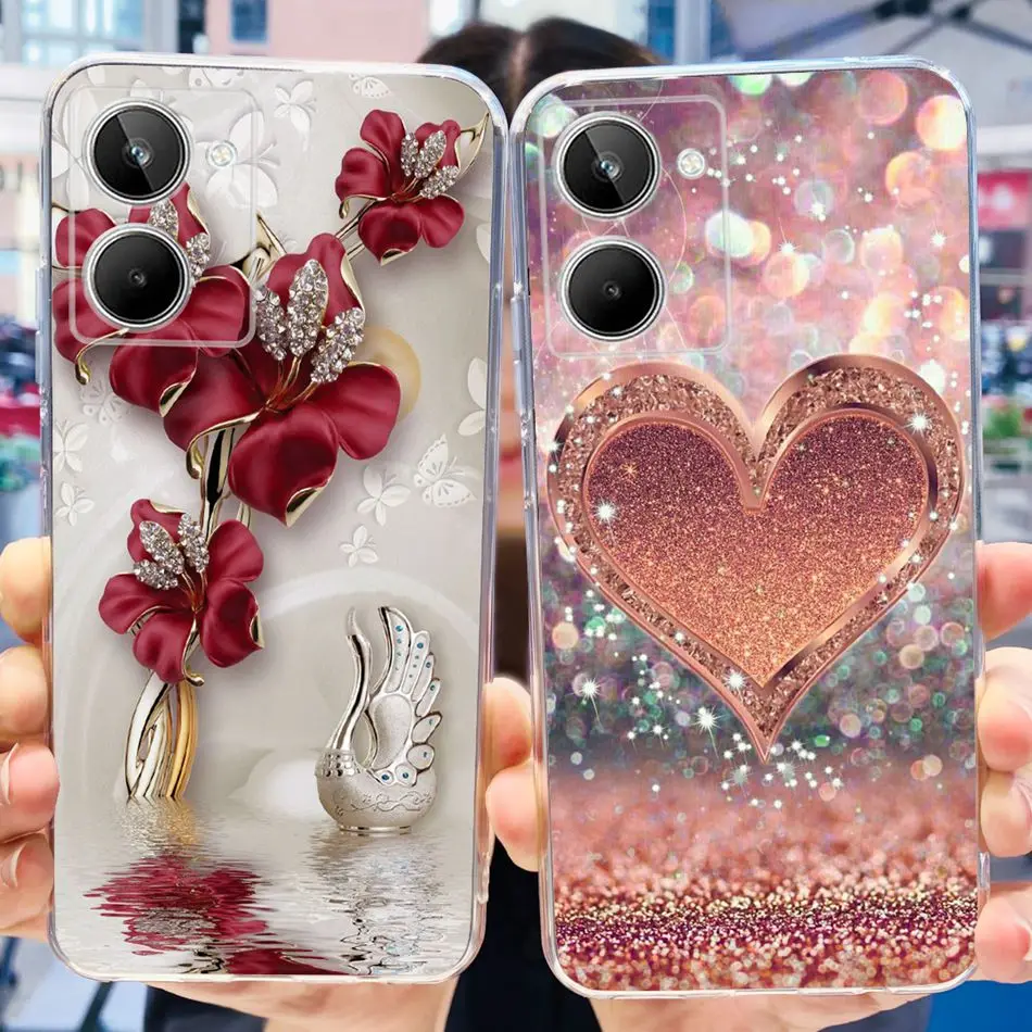 Funda con dibujo de gato y flores para Realme 10 / Realme 10 Pro / Realme 10 Pro + funda de TPU de silicona suave para Realme10 4G 10Pro Plus - imagen 5