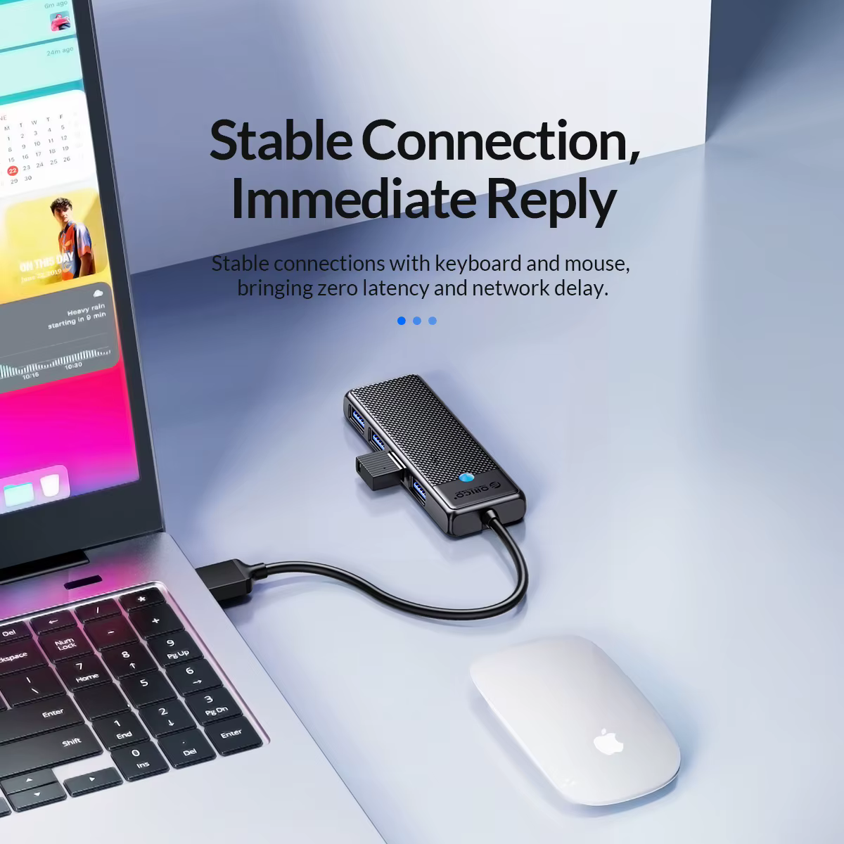 ORICO Concentrador USB 3.0 de 4 Puertos – Hub Tipo C Ultrafino - imagen 2