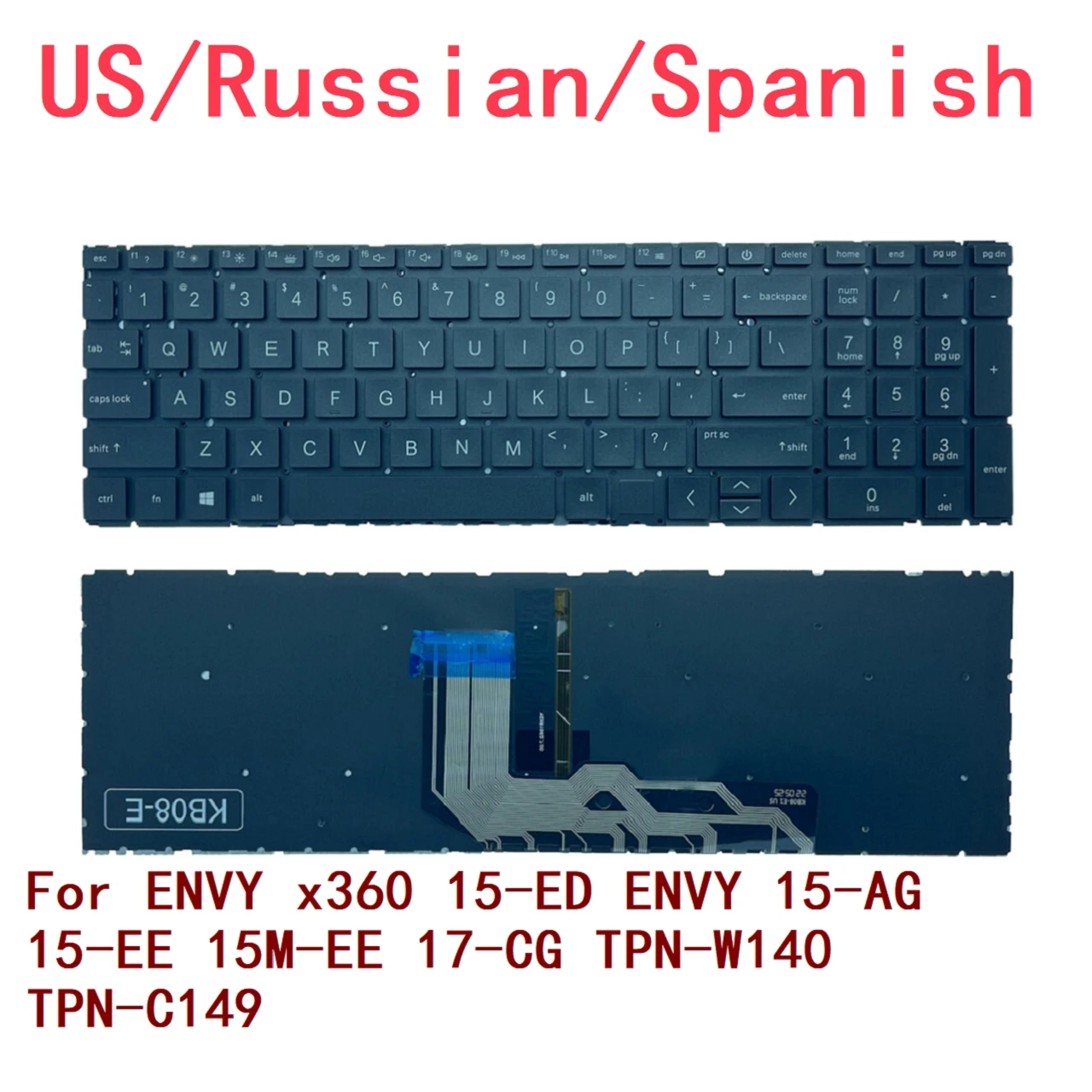 Teclado retroiluminado para ordenador portátil, accesorio para HP ENVY x360 15-ED ENVY 15-ag 15-EE 15M-EE 17-CG TPN-W140