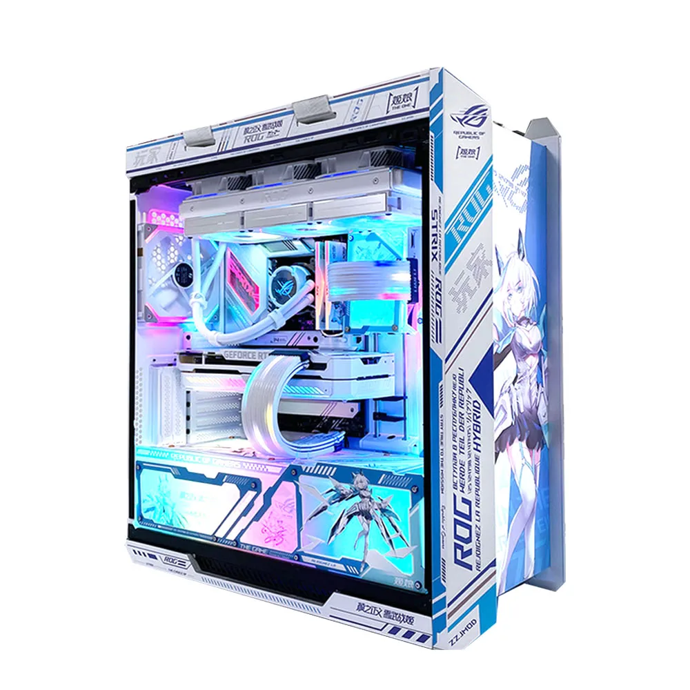 Pegatinas de marco DIY para funda Asus GX601, cubierta de papel Stricker de Anime para chasis MOD Helios, accesorios decorativos para gabinete de juegos ROG - imagen 4
