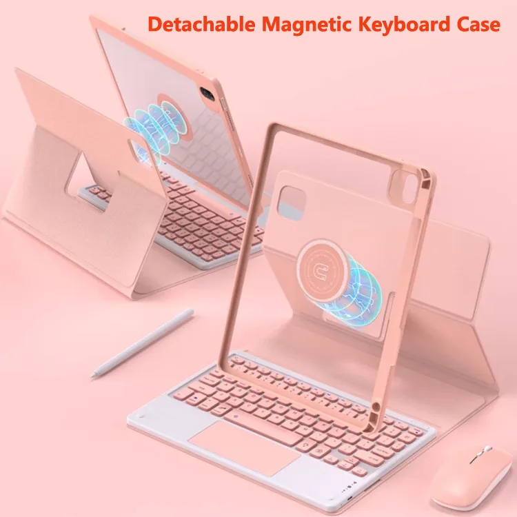 Teclado con panel táctil para Redmi Pad 2 11 “2025 Wi-Fi para Xiaomi Redmi Pad 2 Funda 11 pulgadas 360 °   Caja magnética acrílica transparente con rotación - imagen 2