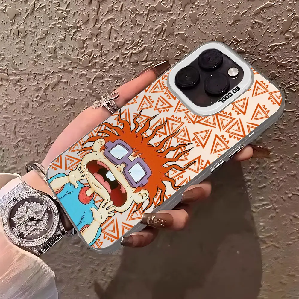 Funda de teléfono divertida y bonita de Rugrats para iPhone 16 15 14 13 12 11 mini Pro Max X XR XSMAX 8 7 Plus, funda trasera mate anticaída - imagen 2