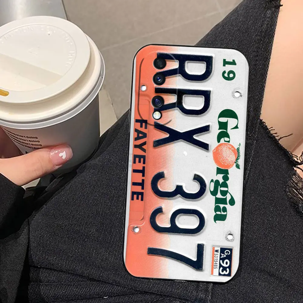 Funda de teléfono con número de matrícula Retro para HUAWEI NOVA Y70 3I 7I 8I 9SE P30 Y9 HONOR 8X 9X 20 90 X6B X7A X7B X8B X9 X9B X9A - imagen 2