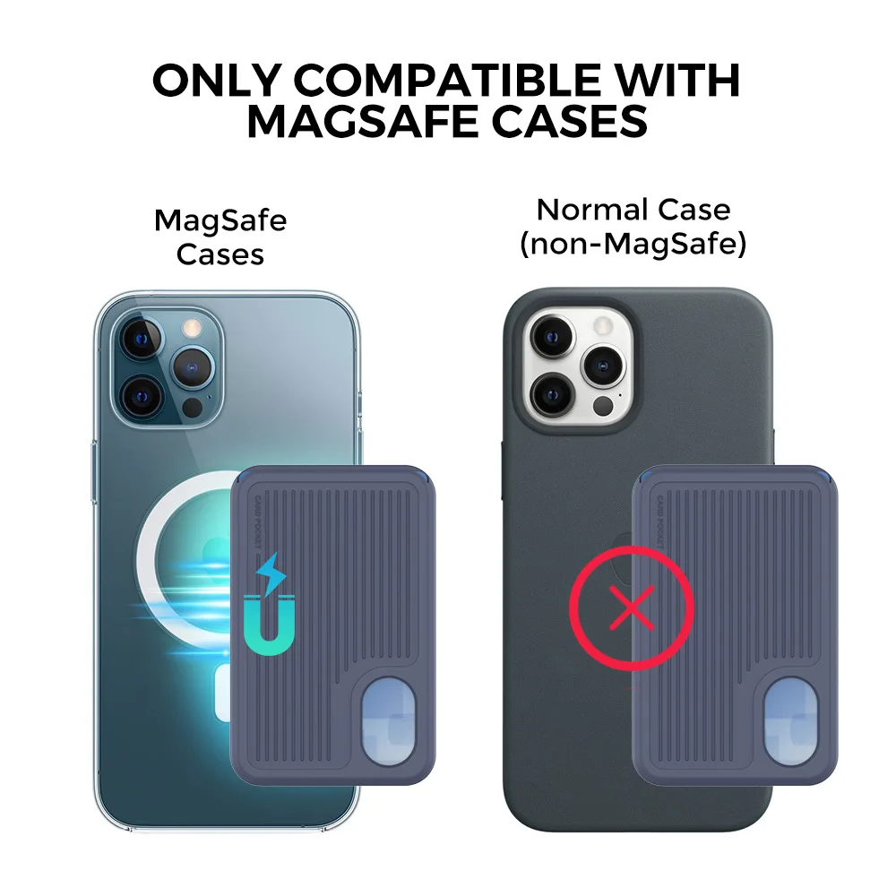 Funda de bolsillo portátil con cubierta de grano Vertical, tarjetero magnético para teléfono, billetera de silicona con paquete de tarjetas Ultra magnéticas Magsafe - imagen 5