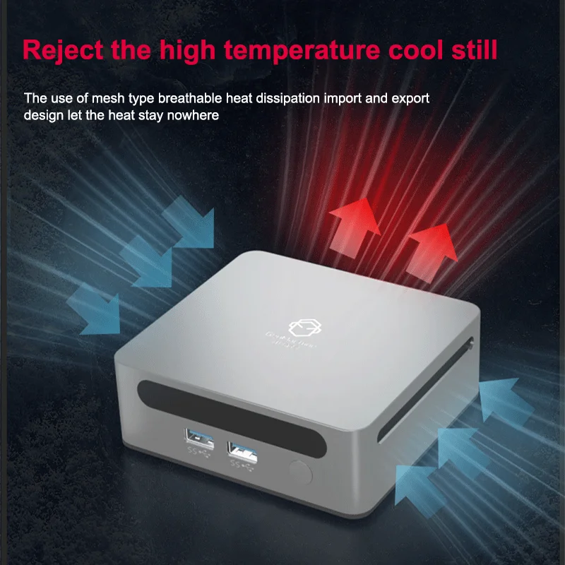 GenMachine AMD 5600H Mini PC Windows 11 3,3 GHz hasta 4,2 GHz 2 * DDR4 Max soporte 64GB RAM Gaming Pc WIFI6 ordenador para juegos Diy - imagen 3