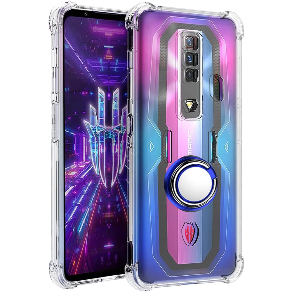 Funda para Red Magic7 NX679J con esquinas reforzadas, cubierta transparente a prueba de golpes con soporte de anillo para ZTE Nubia Red Magic 7 Pro NX709J - imagen 3