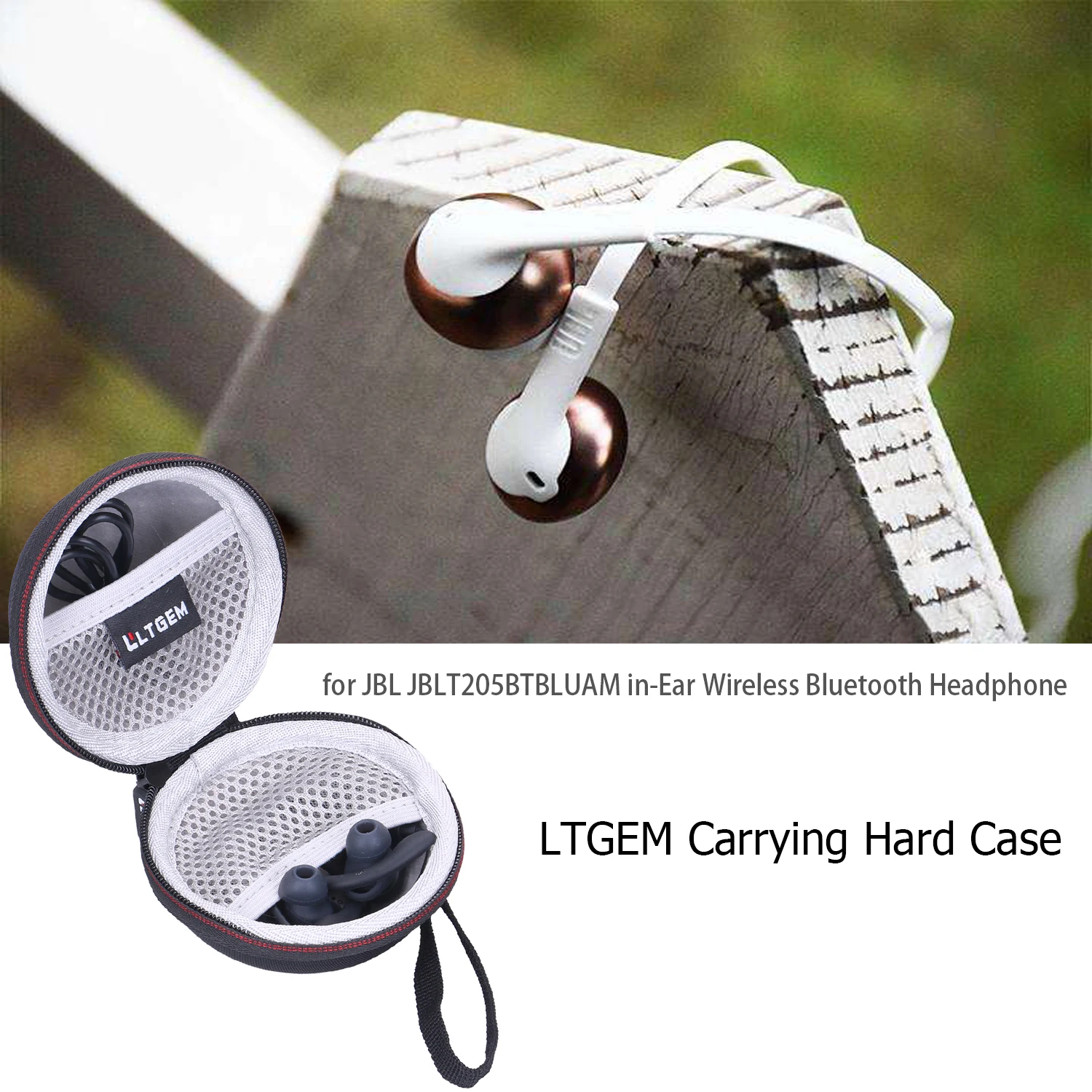 LTGEM-funda para auriculares JBL TUNE 205BT T120TWS True Wireless, bolsa de transporte para almacenamiento de auriculares internos, accesorios para auriculares - imagen 3