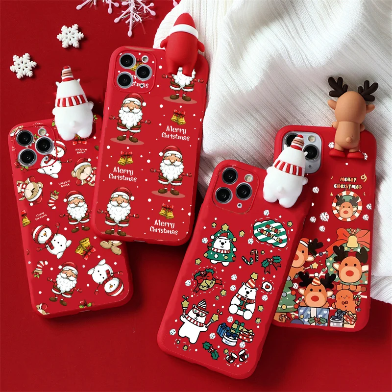 Funda navideña de Papá Noel para Samsung Galaxy A34 A32 A54 A02S A03S A05S A15 A25 A35 A55 A53 A12 A22 A23 A14 A13 A24 A05 A52 A51