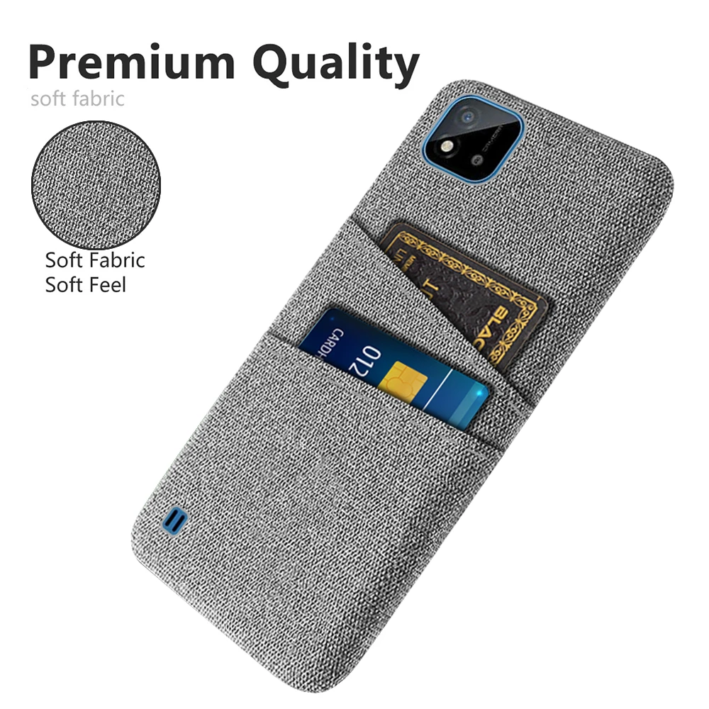 Funda para Realme C11 2021, Funda RealmeC11 C 11 2020, Funda para Realme C11 2021, tela de doble tarjeta, Funda de negocios de lujo - imagen 5