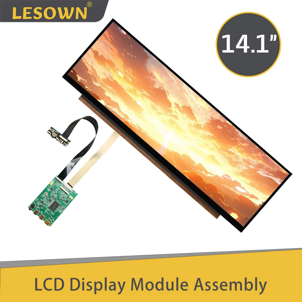 LESOWN-Monitor portátil asistido por ordenador 4K, 14,1 pulgadas, FHD, 1920x515, Panel LCD, barra larga estirada, módulo de pantalla ultraancho - imagen 2