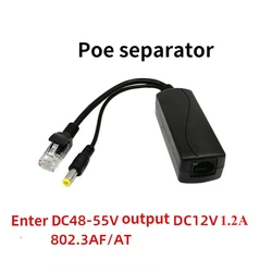 Inyector PoE 48V a 12V - Fuente para camaras IP (Huawei, Hikvision)