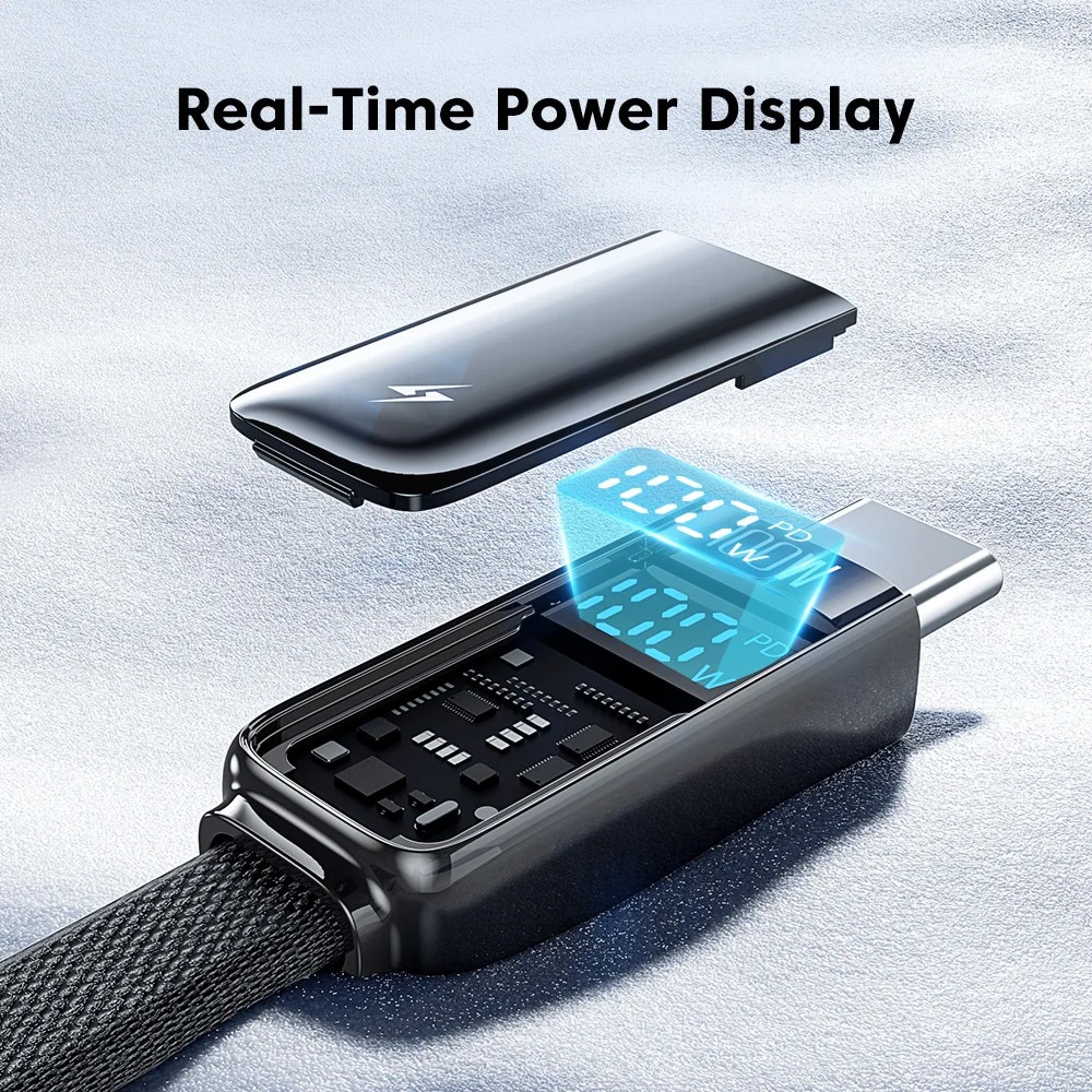 Toocki X96 4 en 1 USB tipo C a USB C Cable Lightning pantalla Digital PD 100W QC4.0 PPS adaptador OTG desmontable de carga rápida - imagen 3