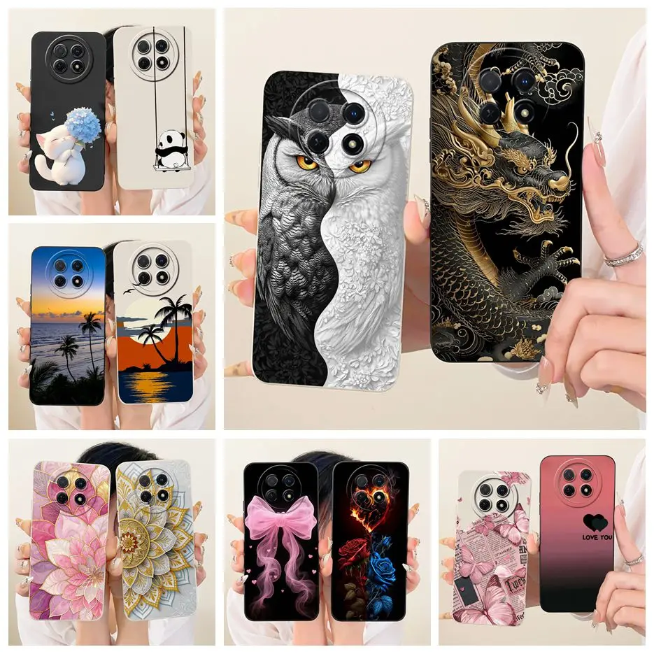 Para Realme 12 Pro Plus funda Cool Owl Dragon funda pintada suave TPU funda de teléfono para Realme 12 12X Realme12 Plus Pro + Fundas Coque