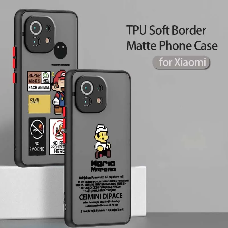 M-Marios arte Popular creativo para Xiaomi 14T 13T 13 12T 12 12S 11T 11 11i 10 10T Ultra Pro Lite funda de teléfono translúcida esmerilada