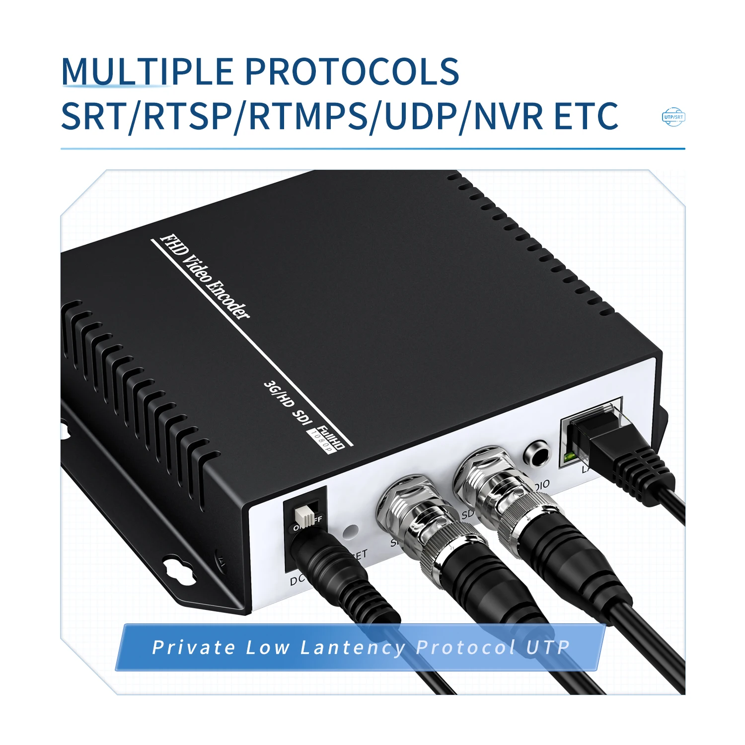 Transmisor de transmisión en vivo IPTV, Onvif, RTSP, RTMP, SRT, SDI, grabadora de vídeo IP, 1080p, H.265, HEVC, H.264 - imagen 3