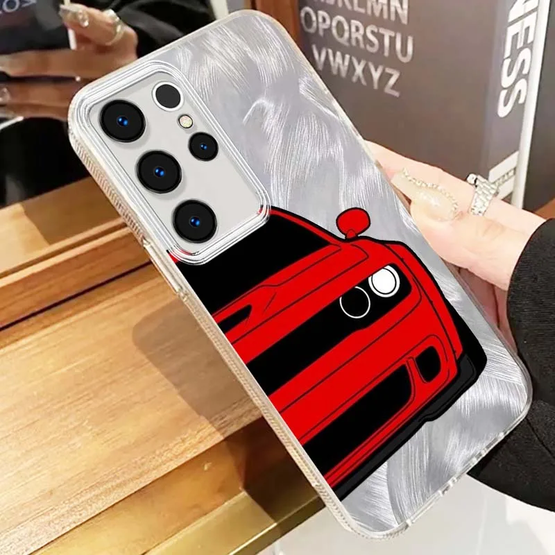 Funda de coche súper deportiva a la moda para Samsung Galaxy A25 A24 A23 A22 A21S A15 A14 A13 A12 A06 A05 A04 funda de teléfono con textura de plumas - imagen 5