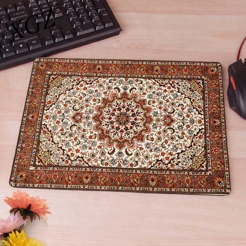 Alfombra persa, alfombrilla para ratón, alfombra con patrón, alfombrillas para ratón para ordenador portátil, alfombrillas cuadradas para mesa de oficina en casa, decoración artesanal de goma decorativa - imagen 3