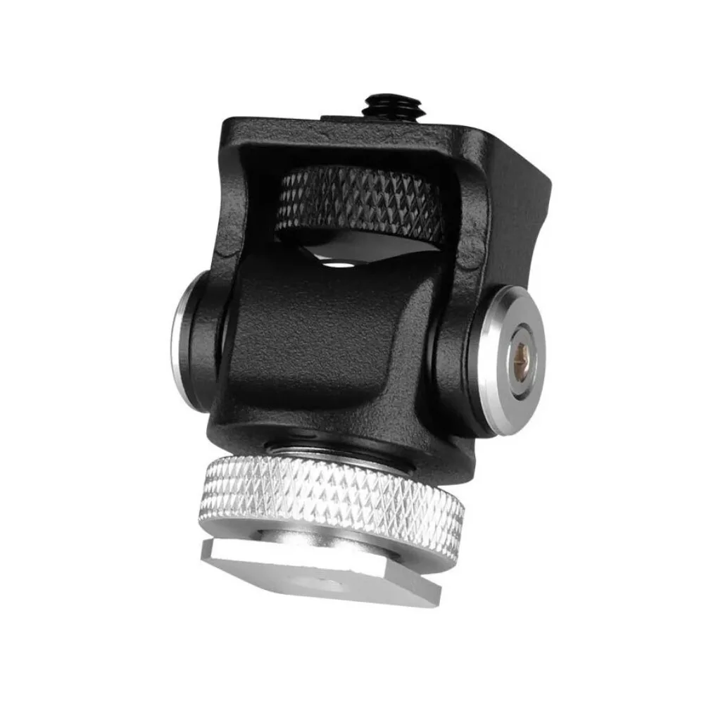 Zapata caliente con inclinación de 180 grados, soporte ajustable para Monitor Minifocus, soporte para cámara, soporte para zapata fría y cabezal de trípode de montaje de 1/4 pulgadas