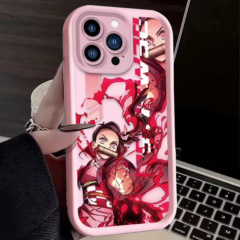 Funda de teléfono de Anime japonés d-demon s-slayer para iPhone 16 15 14 13 12 11 Pro Max 7 8 Plus XR XS Max, funda suave de silicona a prueba de golpes - imagen 4