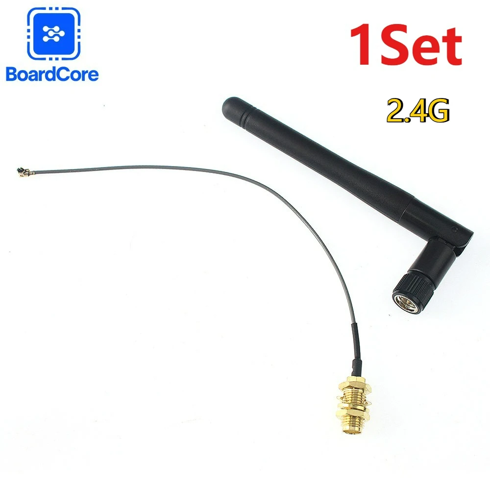 Antena 2,4G Wifi 2,4 GHz RP-SMA enrutador inalámbrico macho + 16cm PCI U.FL IPX a RP SMA Cable flexible macho ESP8266 ESP32